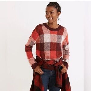 Madewell Alpaca Wool Blend Fenimore Pullover Sweater in Plaid